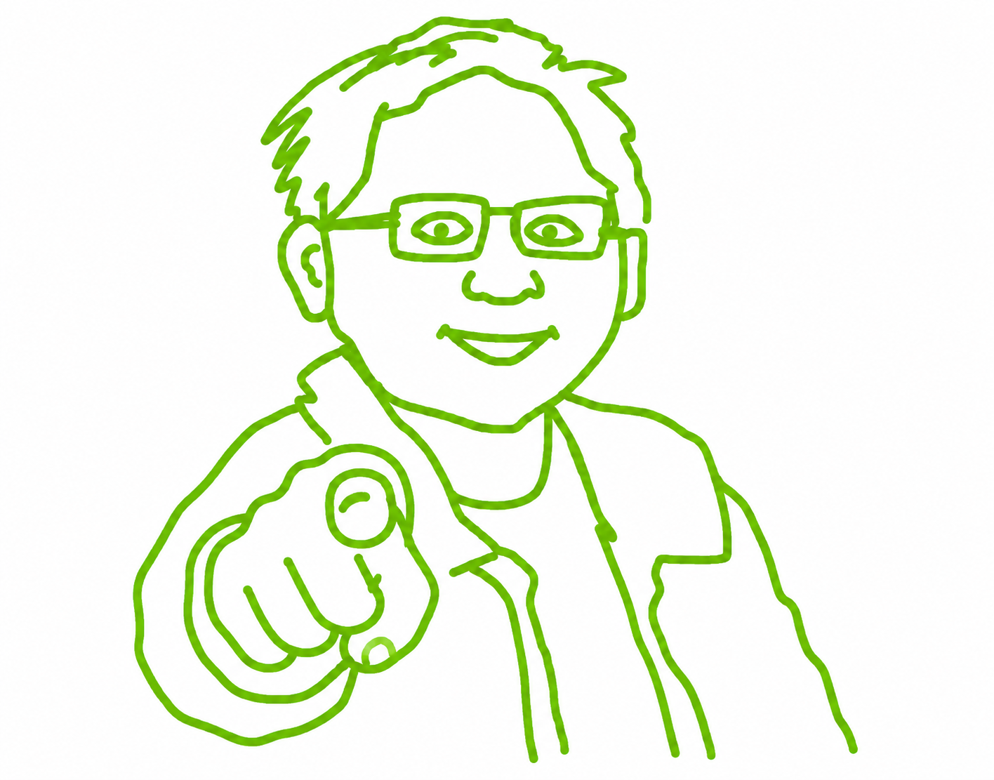 Hand-drawn Nvidiuh pointing
